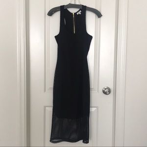 XS Weston Black Mesh Midi Dress